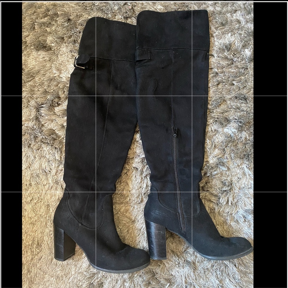 Black knee high boots